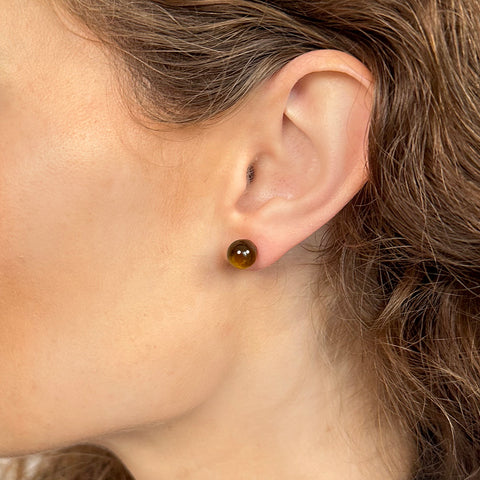 Tiger's Eye Ball Studs