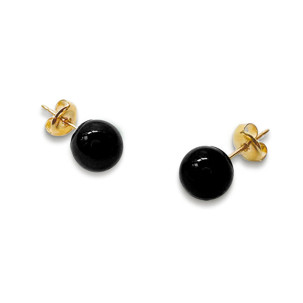 Black Onyx Ball Studs