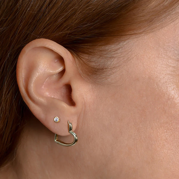 Heart Hoops and Tiny Solitaire Stud Set