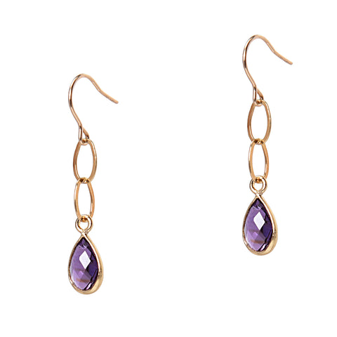 Amethyst Chain Link Earrings